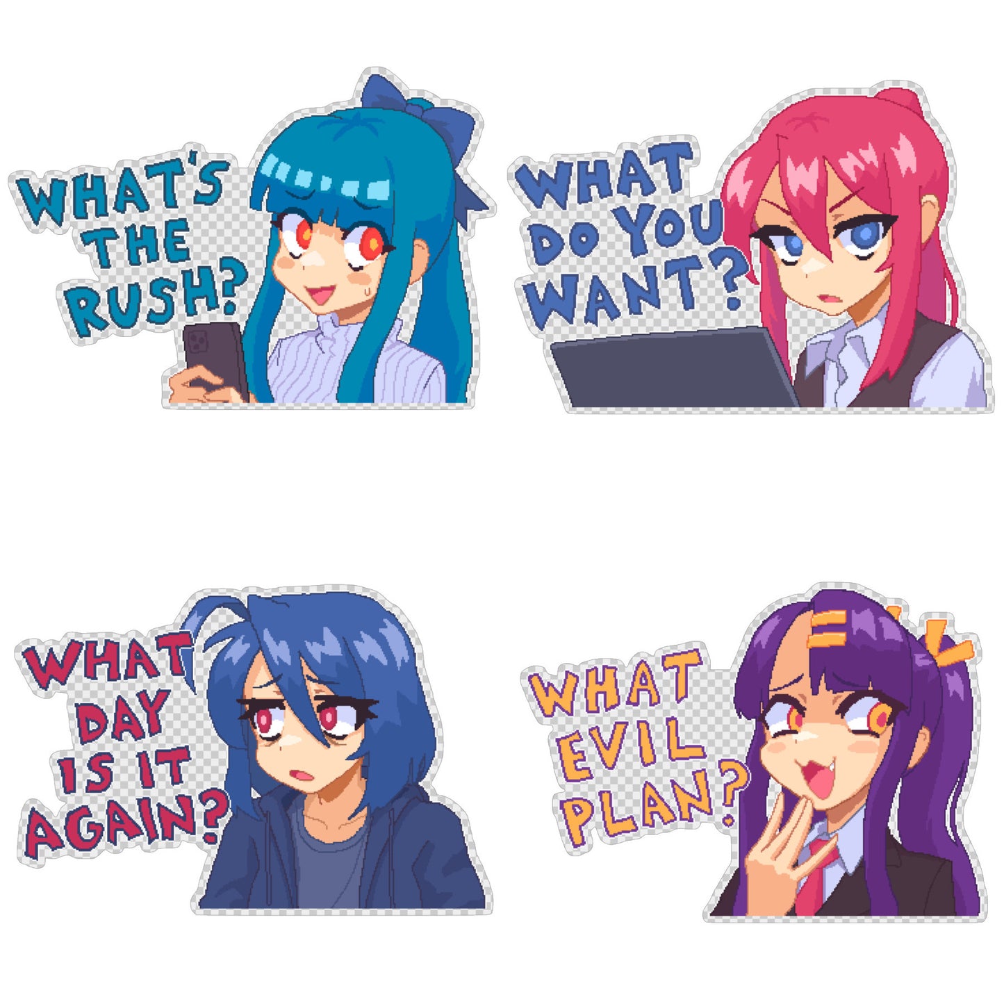 "What" Clear Sticker Bundle