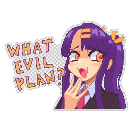 Blythe "What Evil Plan?" Clear Sticker
