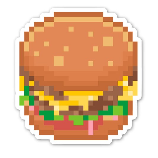Pixel Burger Sticker